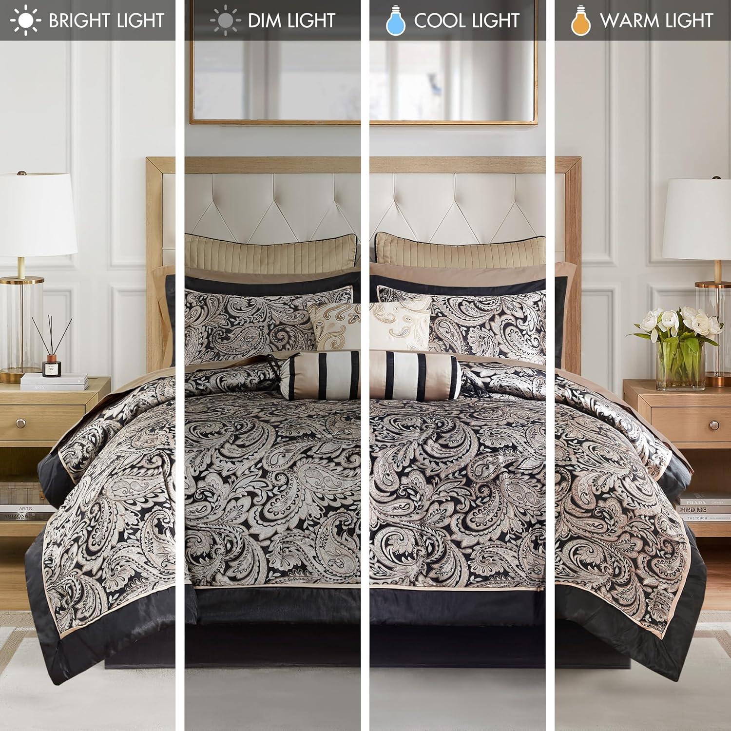 Madison Park Aubrey 12 Piece Comforter Set with Cotton Bed Sheets