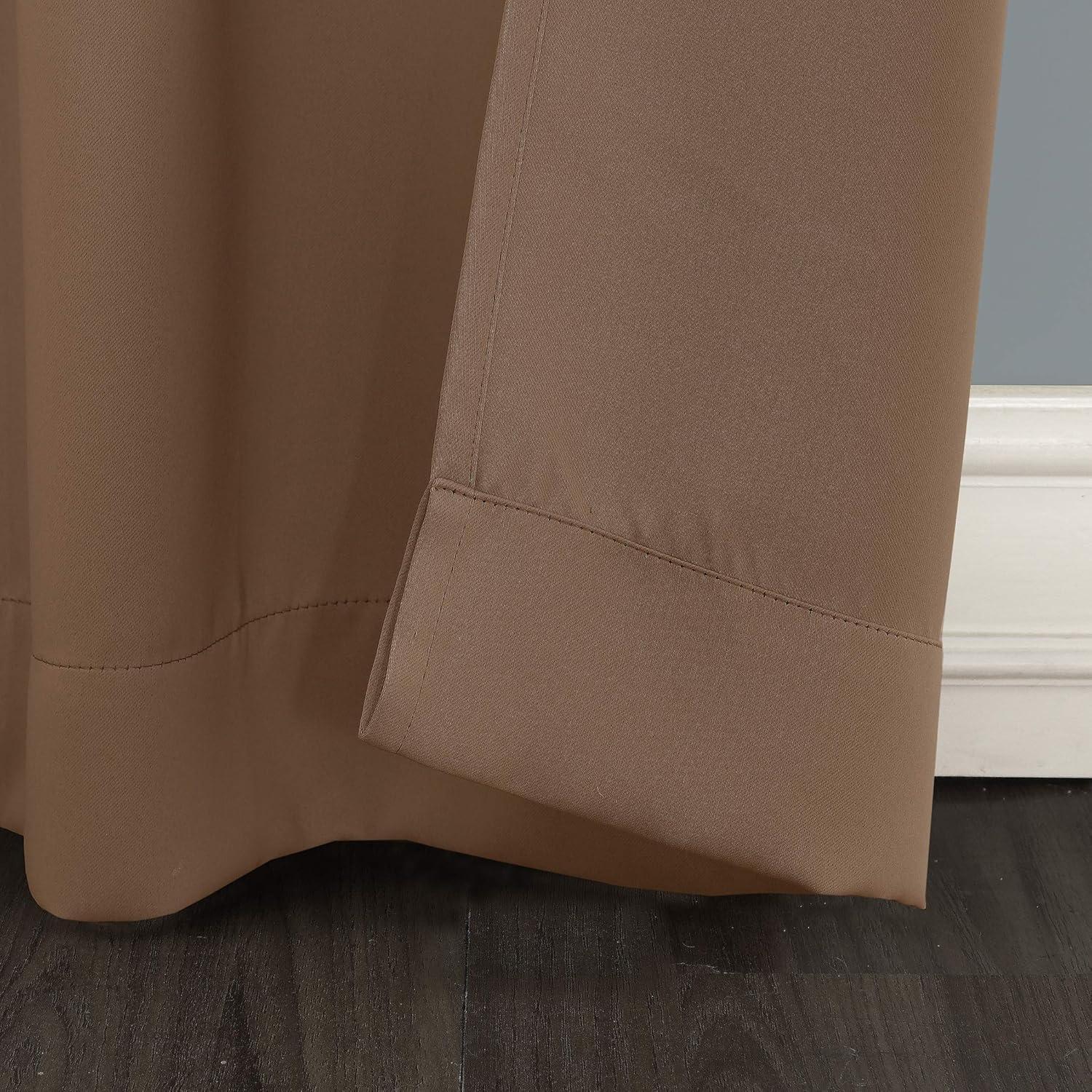 40"x54" Sun Zero Blackout Kenneth Energy Saving Grommet Curtain Panel Barley Brown: Solid Polyester Indoor Curtain