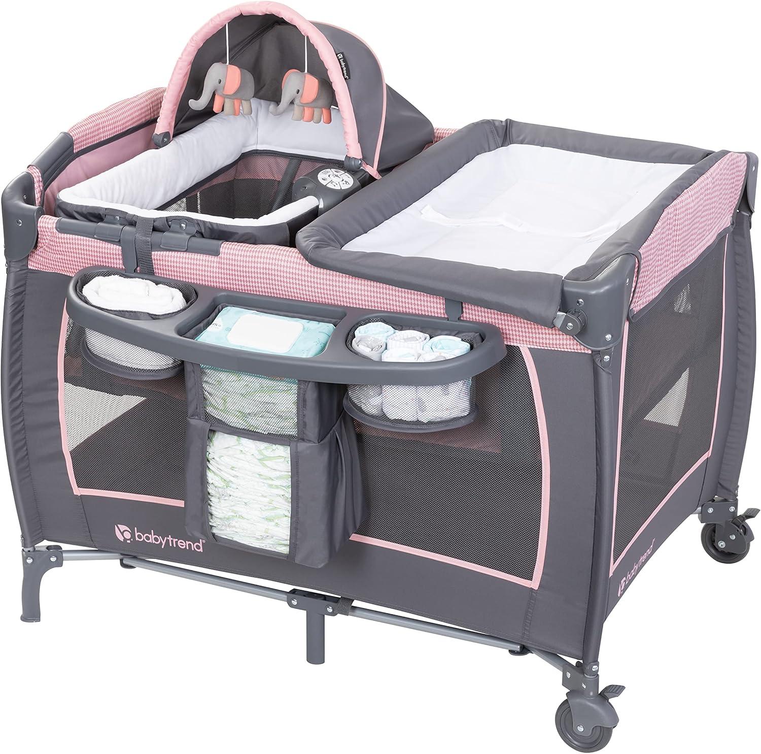 Baby Trend Lil Snooze Deluxe III Nursery Center Playard - Cozy Pink