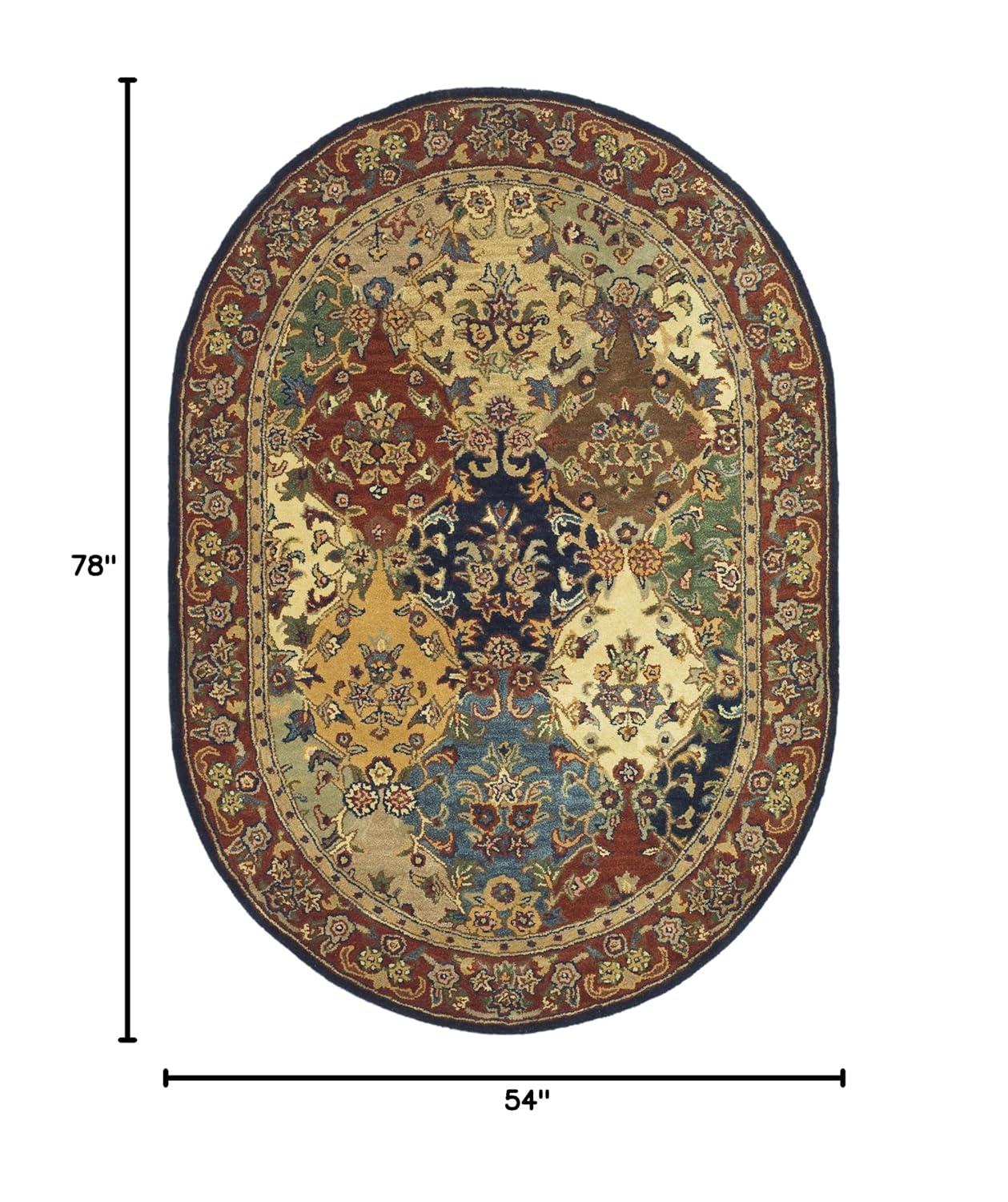 Heritage HG911 Hand Tufted Area Rug - Multi/Burgundy - 4'6"x6'6" Oval - Safavieh.