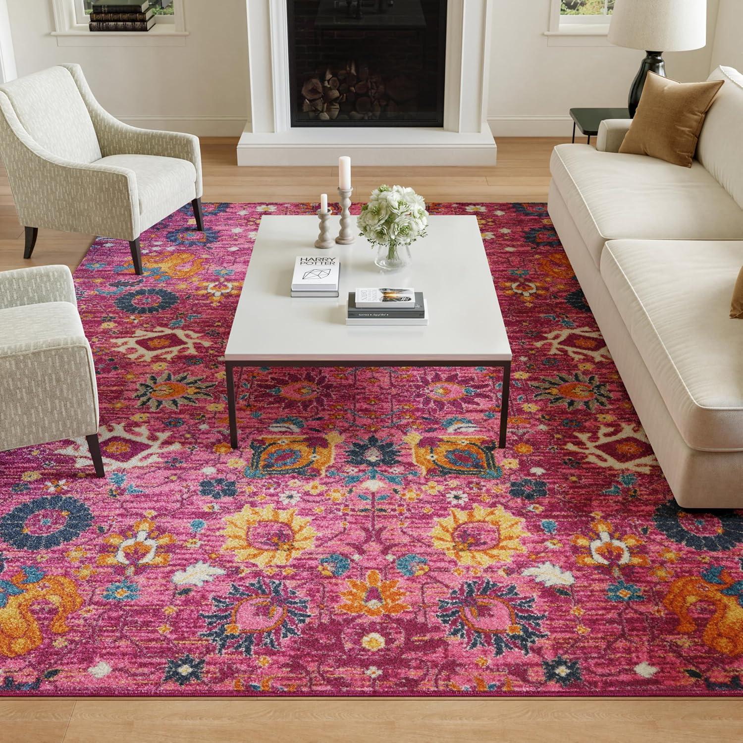 Nourison Passion 8' x 10' Fuchsia Bohemian Indoor Rug