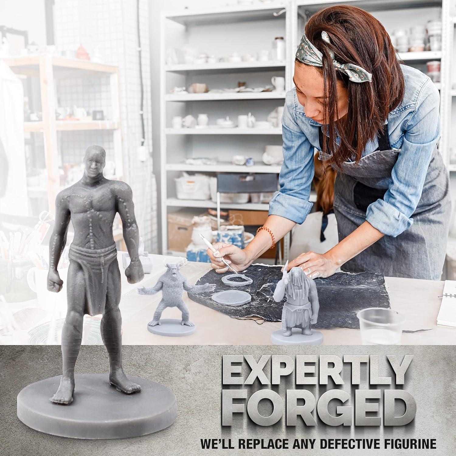 50 Unique Miniatures Fantasy Tabletop RPG Figures for Dungeons and Dragons, Pathfinder Roleplaying Games. Bulk unpainted, Great for D&D