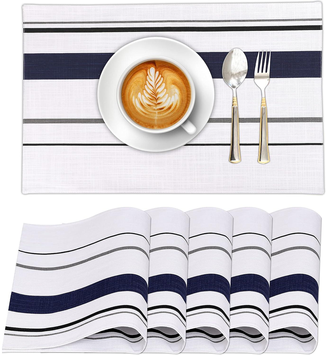 Ruvanti Dining Table Rectangle Placemats 100% Cotton Multi Pattern 13x19 Inches (Set of 6)