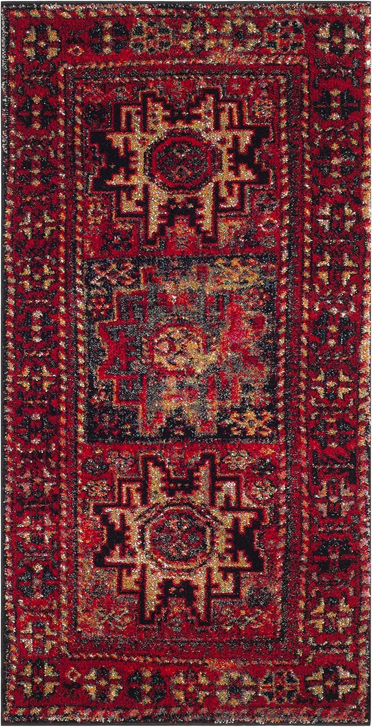 Vintage Hamadan VTH213 Power Loomed Indoor Accent Rug - Red/Multi - 2'7"x5' - Safavieh.