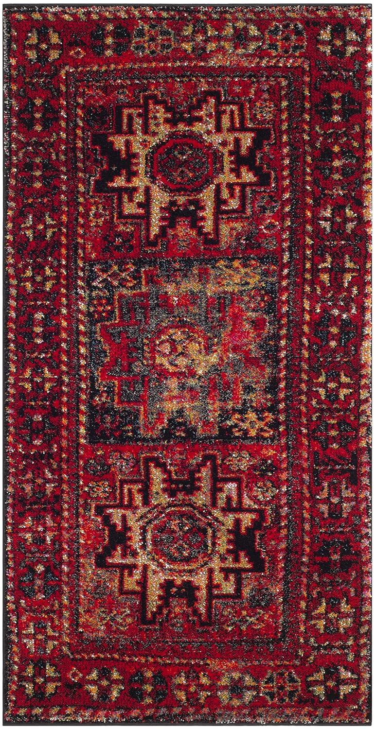 Vintage Hamadan VTH213 Power Loomed Indoor Accent Rug - Red/Multi - 2'7"x5' - Safavieh