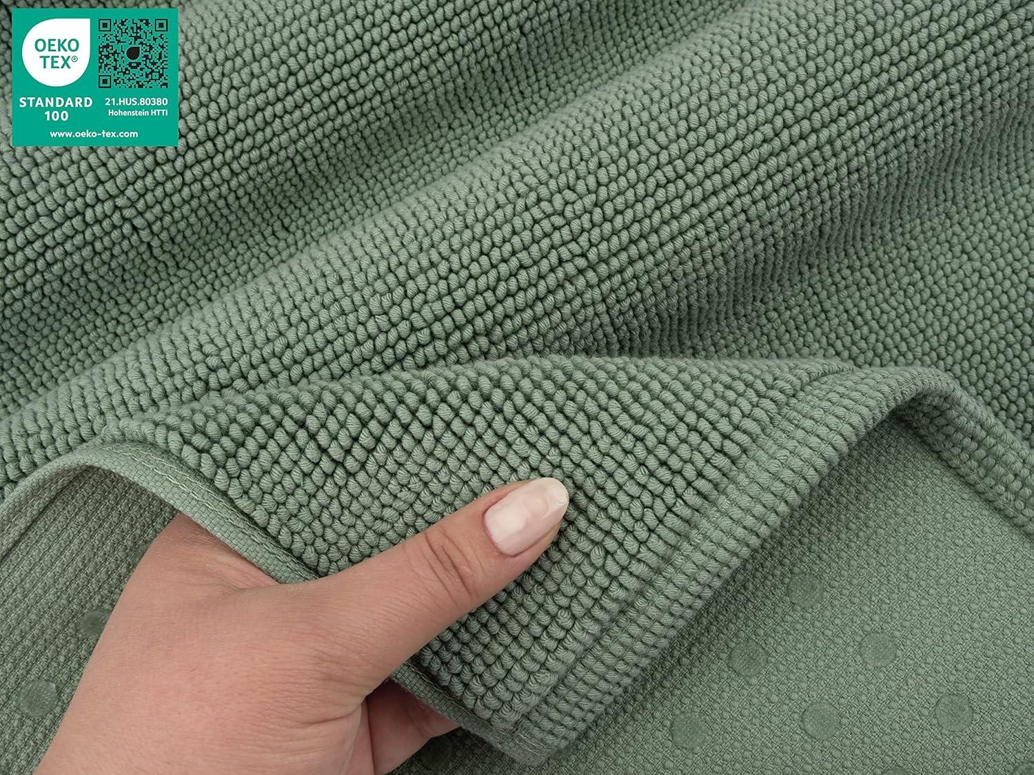 American Soft Linen 100% Cotton Turkish Bath Mat Rugs, Slip Resistant Bottom Base Bath Mats for Bathroom