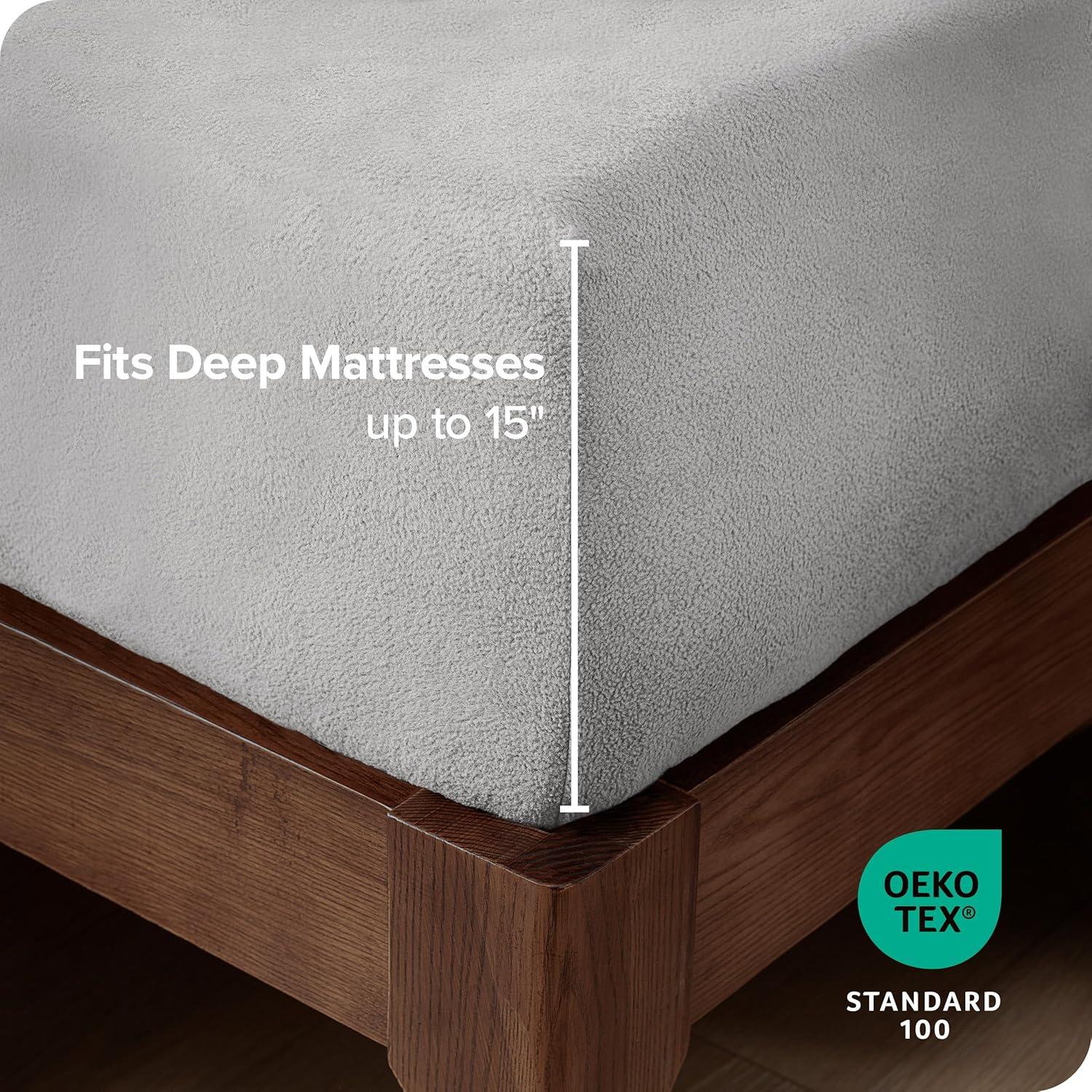 Bare Home Micro Fleece Super Soft Fitted Sheet