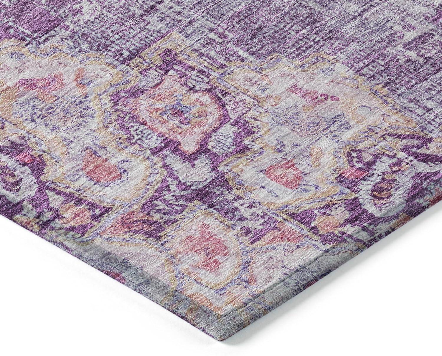 Machine Washable Indoor/Outdoor Chantille ACN1236 Purple Rug