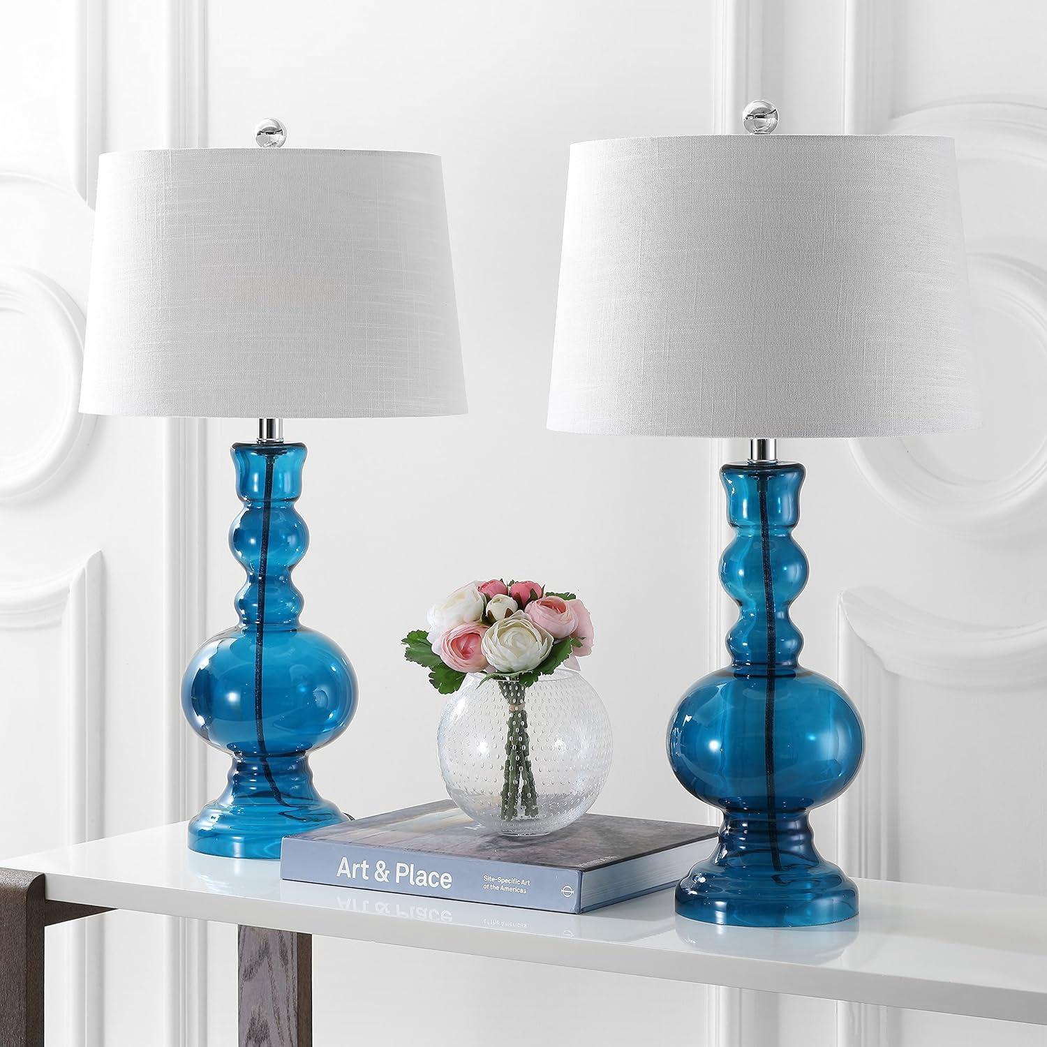 Jonathan Y Lighting Jyl1061 Genie 1 Light 29" Tall Led Vase Table Lamp Set Of (2) - Blue