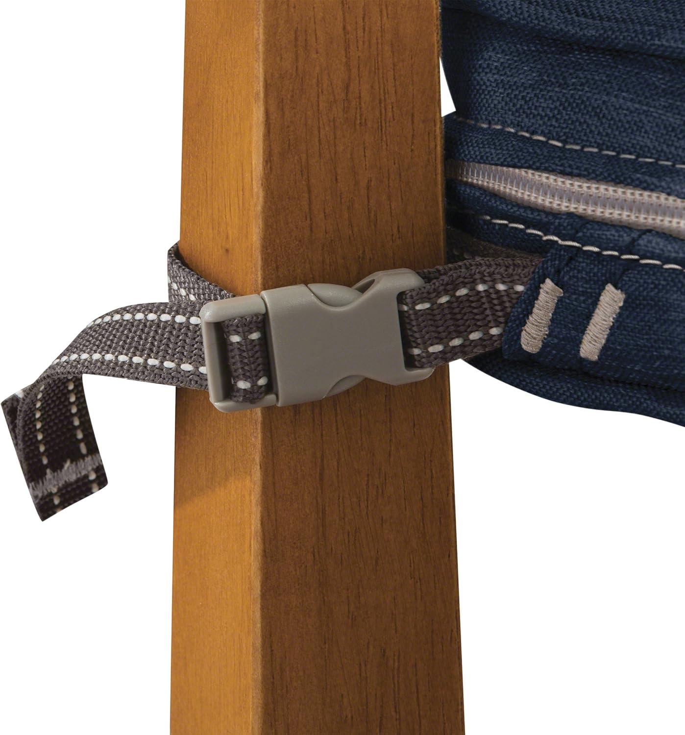 Classic Accessories Montlake FadeSafe Water-Resistant Contoured Patio Dining Seat Cushion, 18 x 18 x 2 inch, Heather Indigo