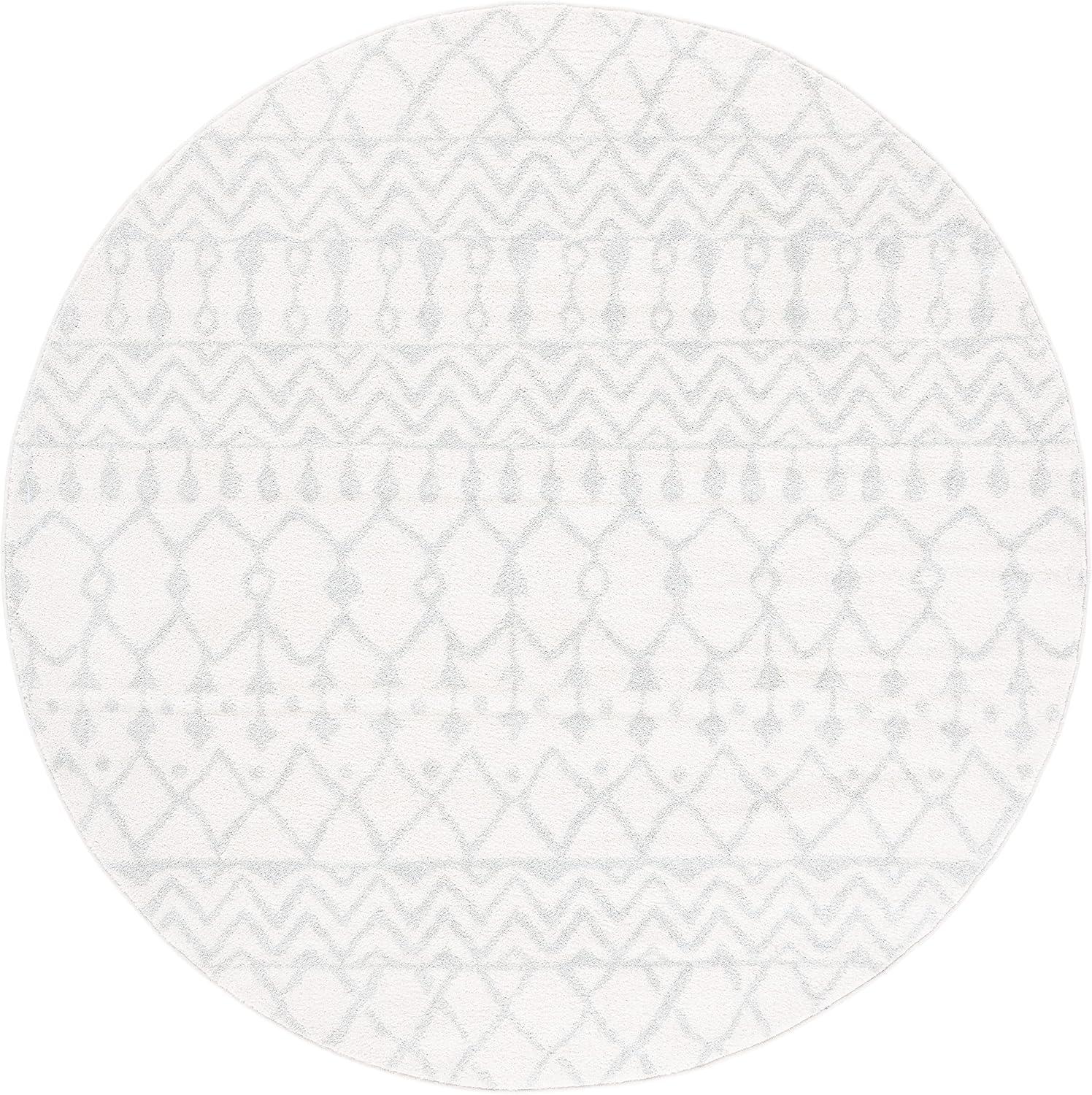 Tulum TUL270 Power Loomed Area Rug - Ivory/Light Grey - 3' round - Safavieh.