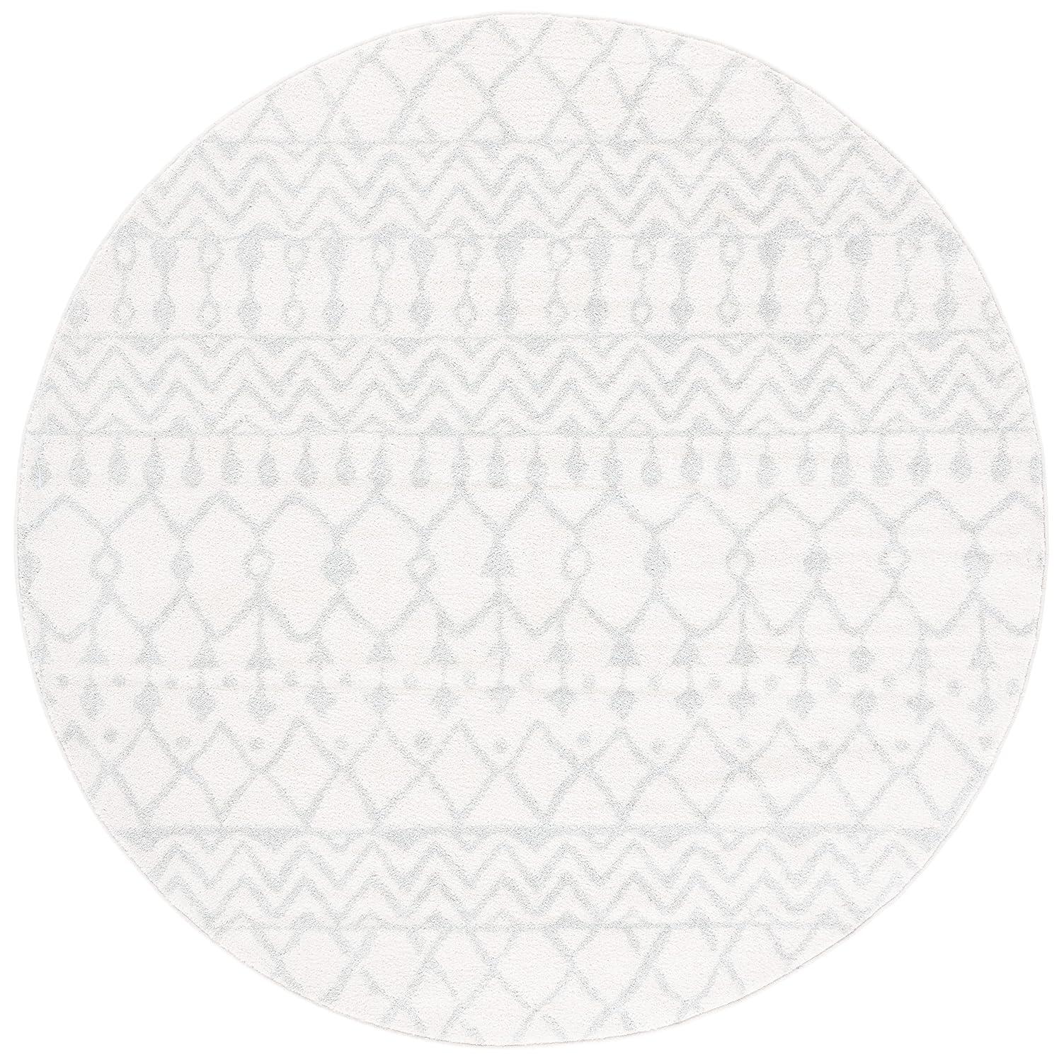 Tulum TUL270 Power Loomed Area Rug - Ivory/Light Grey - 3' round - Safavieh.