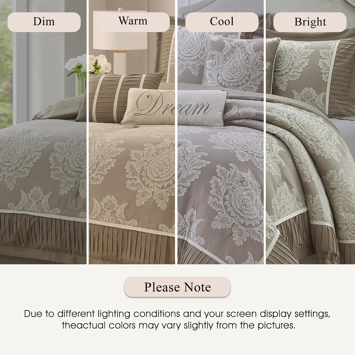 Nanshing America, Inc Therese 7 Piece Traditional Damask Comforter Set
