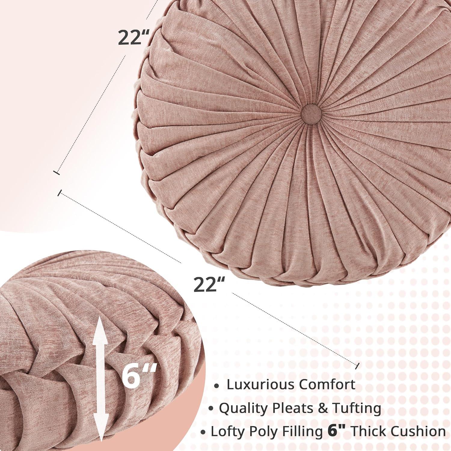 Intelligent Design Loretta Poly Chenille Round Floor Pillow Cushion