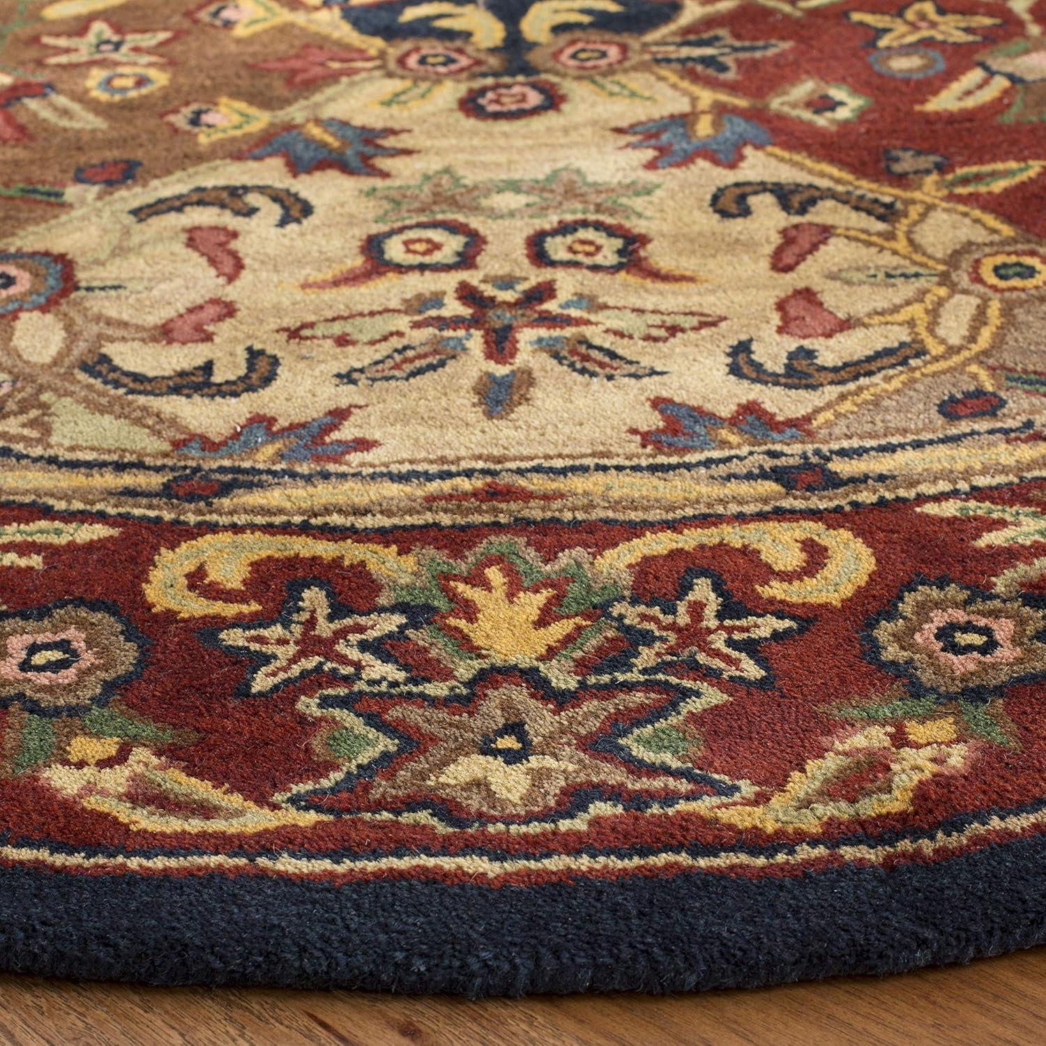 Heritage HG911 Hand Tufted Area Rug - Multi/Burgundy - 4'6"x6'6" Oval - Safavieh.