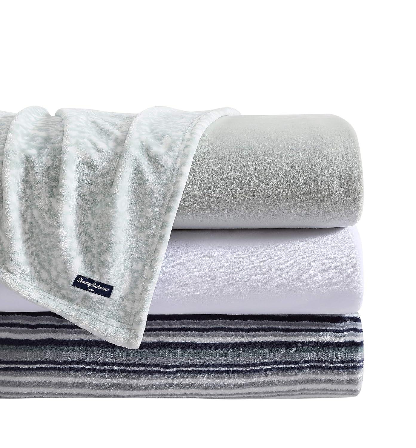 Tommy Bahama Ultra Soft Plush Printed Reversible Blanket