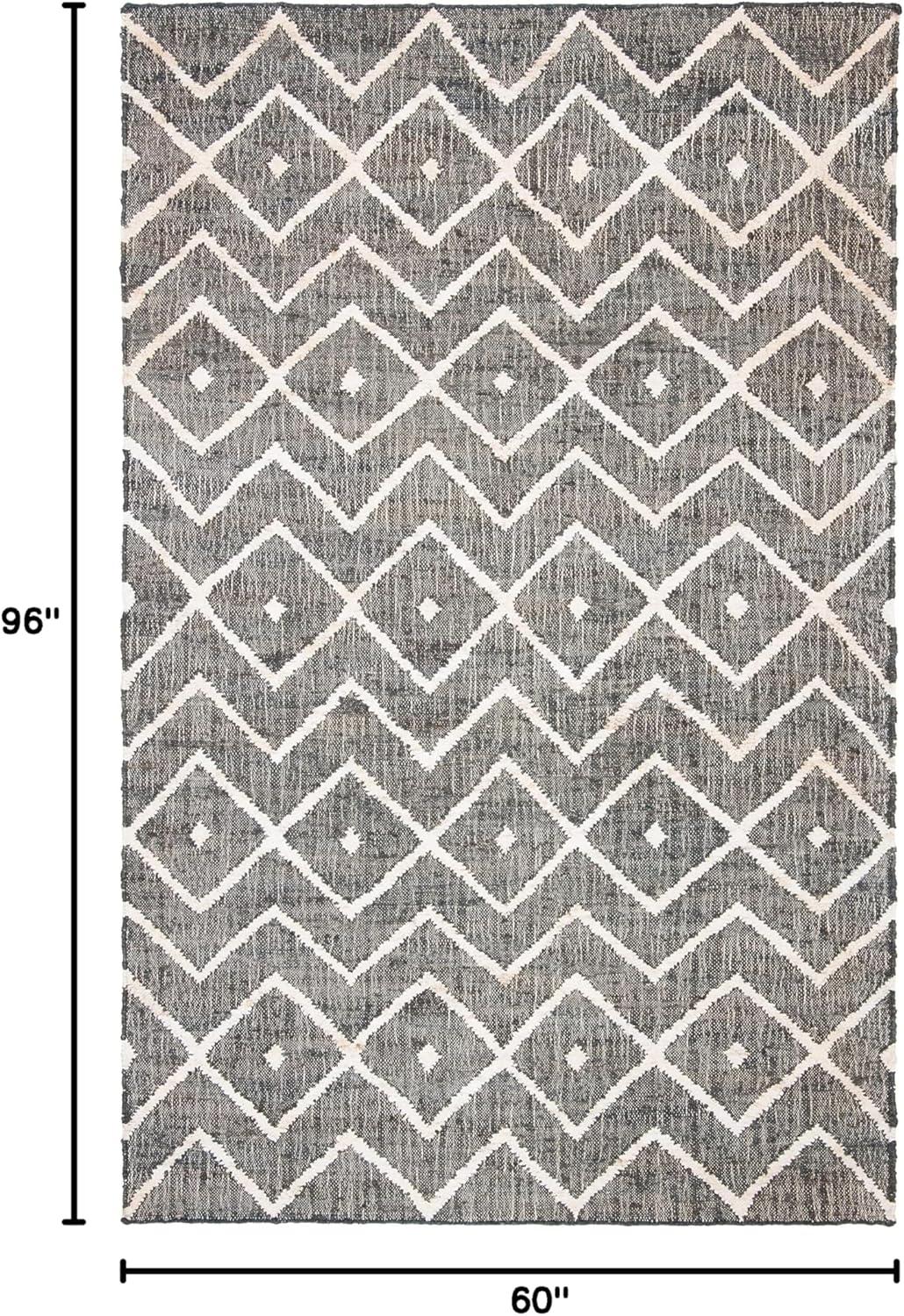 Kilim KLM750 Hand Loomed Area Rug - Charcoal/Natural - 5' round - Safavieh.