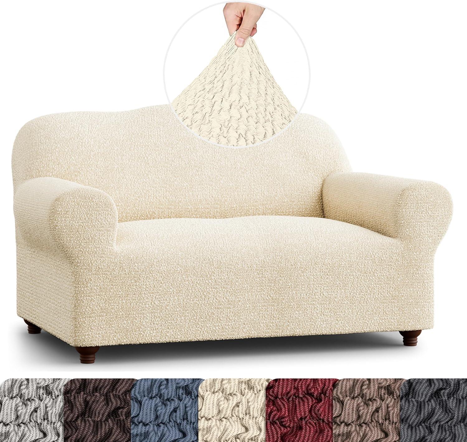 Stretchy Slipcover for Loveseat Sofa - Italian Style & Premium Quality - Mille Righe Collection