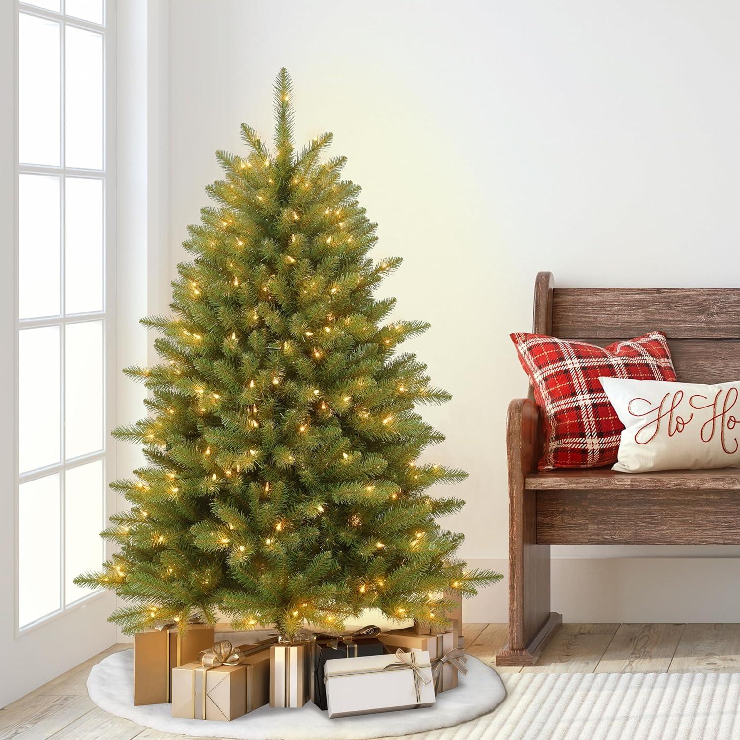 Puleo International 4.5 ft.Pre-Lit Fraser Fir Artificial Christmas Tree with 250 Clear UL listed Lights