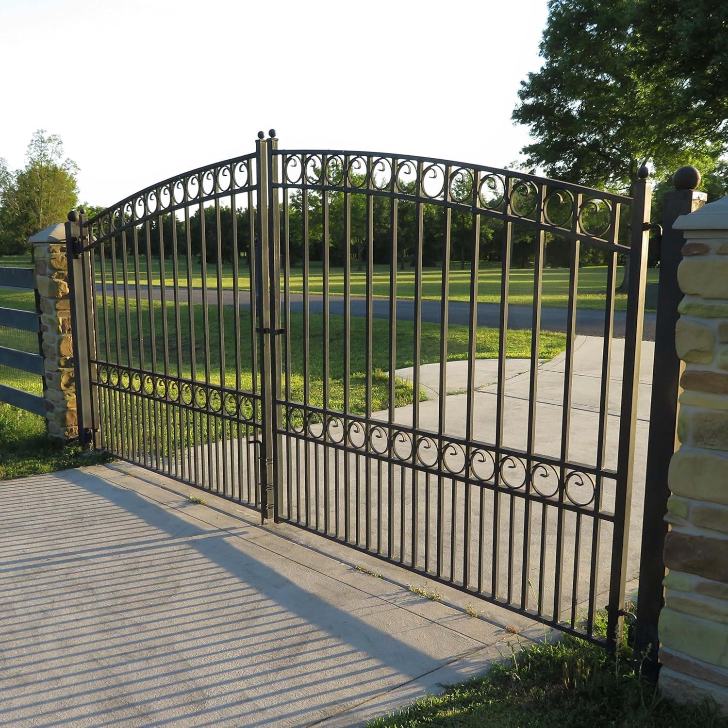 ALEKO Steel Dual Swing Driveway Gate - LONDON Style