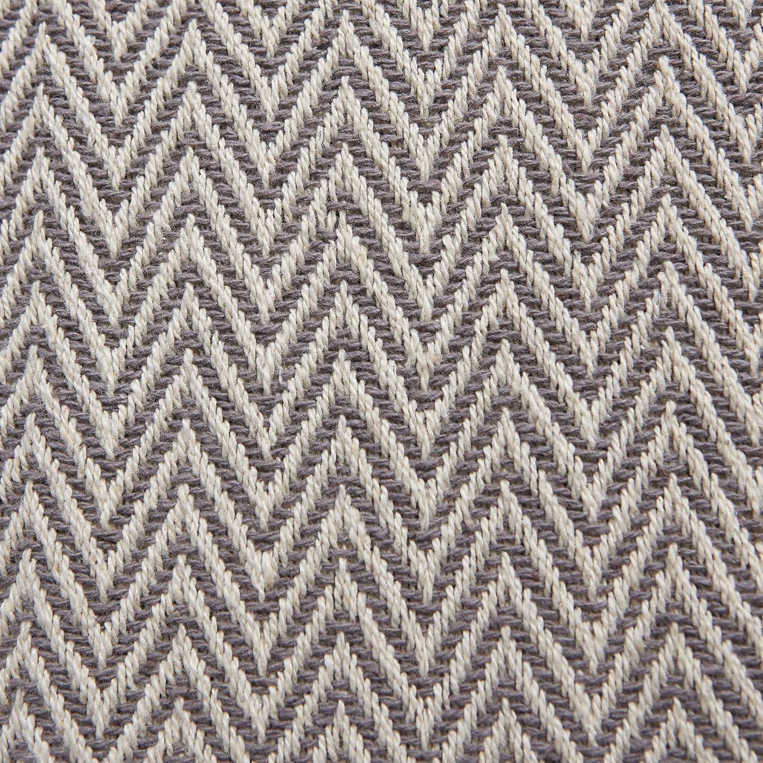 GRAY CHEVRON HANDLOOM TABLE RUNNER 15x72