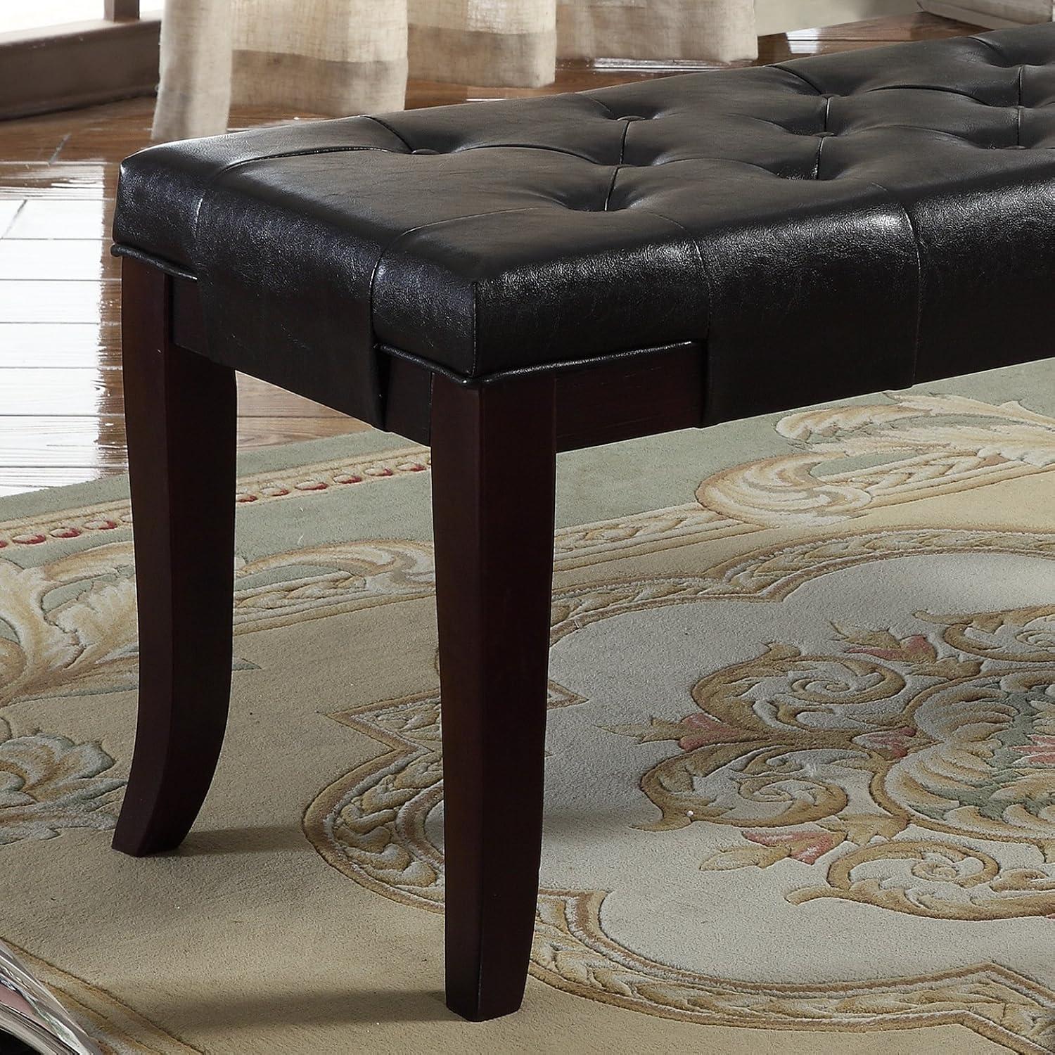 W-Jopns Linon Tufted Bench, Faux Leather A solid basic framework, comfortable, durable and beautiful