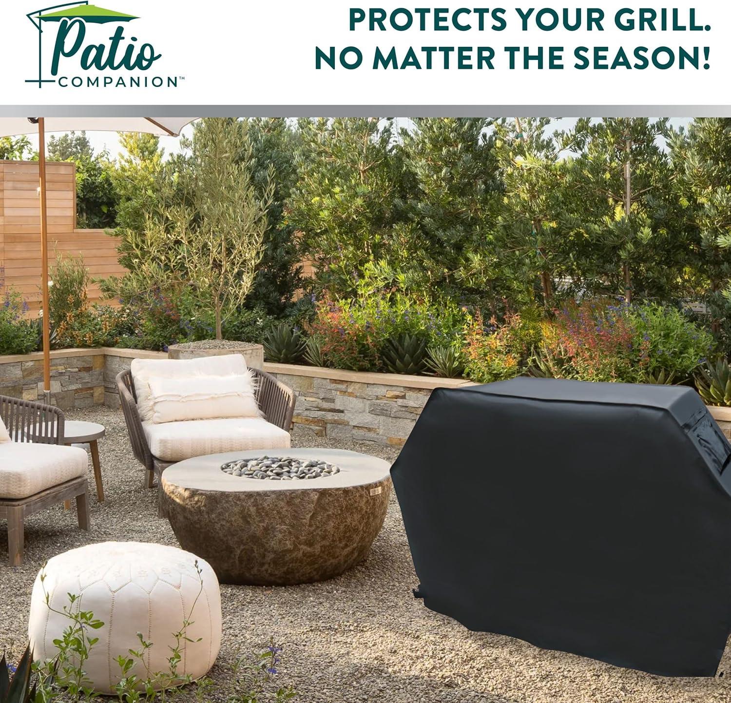 Patio Companion Premium, 72″ BBQ Grill Cover, 10 Year Warranty, Heavy-Grade UV Blocking Material, Waterproof and Weather Resistant, Gas Grill Cover
