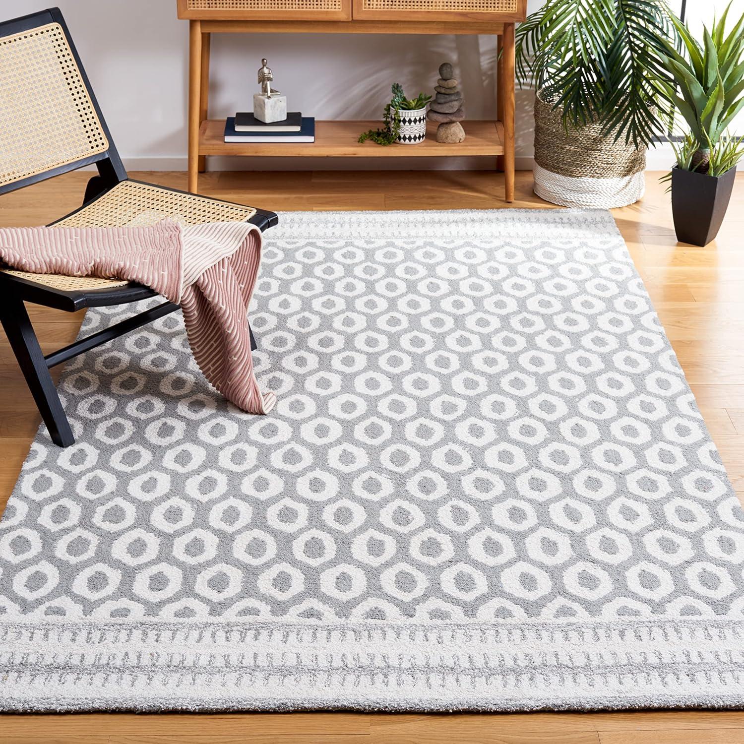 Capri CPR708 Tufted Indoor Area Rug - Ivory/Grey - 5'x8' - Safavieh