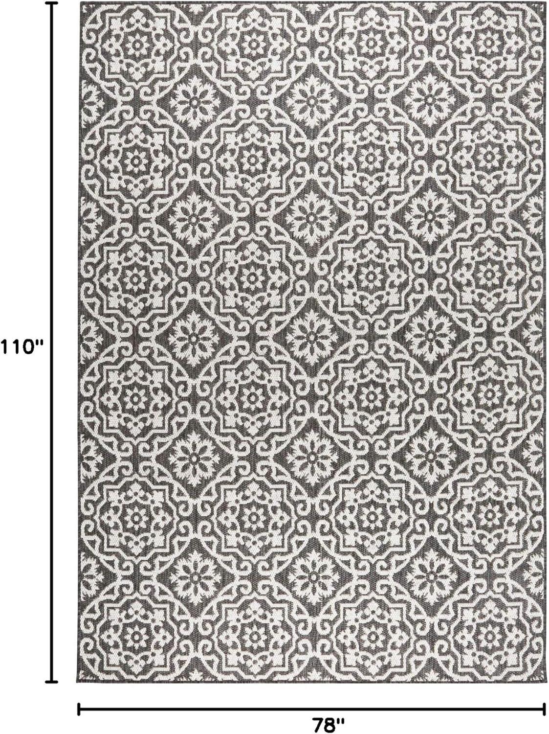 Nicole Miller New York Patio Country Danica Geometric Indoor/Outdoor Area Rug, Black/Grey