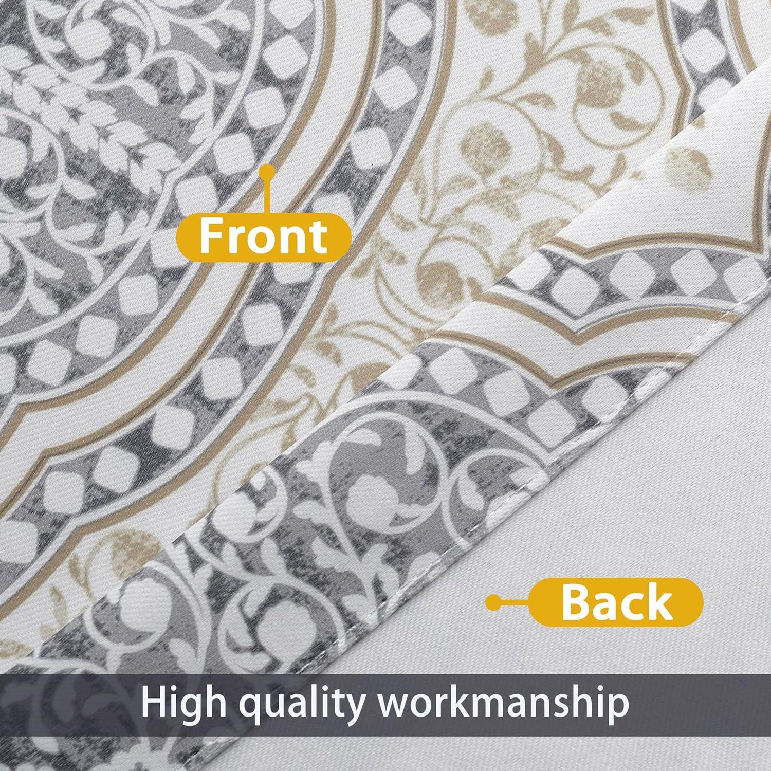 DriftAway Adrianne Damask/Floral Pattern Window Curtain valance 52”x18”, Beige/Gray