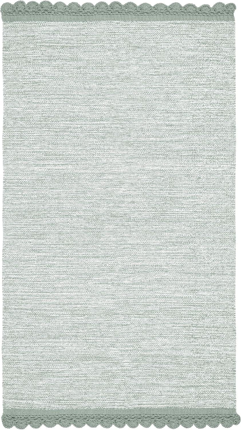 Coastal Breeze Light Blue Cotton 3' x 5' Hand-Woven Rug