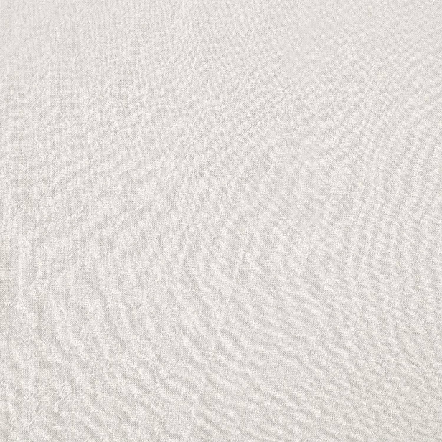 2pc 52"x36" Archaeo Washed Cotton Twist Tab Cafe Curtain Tier Pair Ivory: Kitchen Curtains, 36 Inch, Solid Off-White