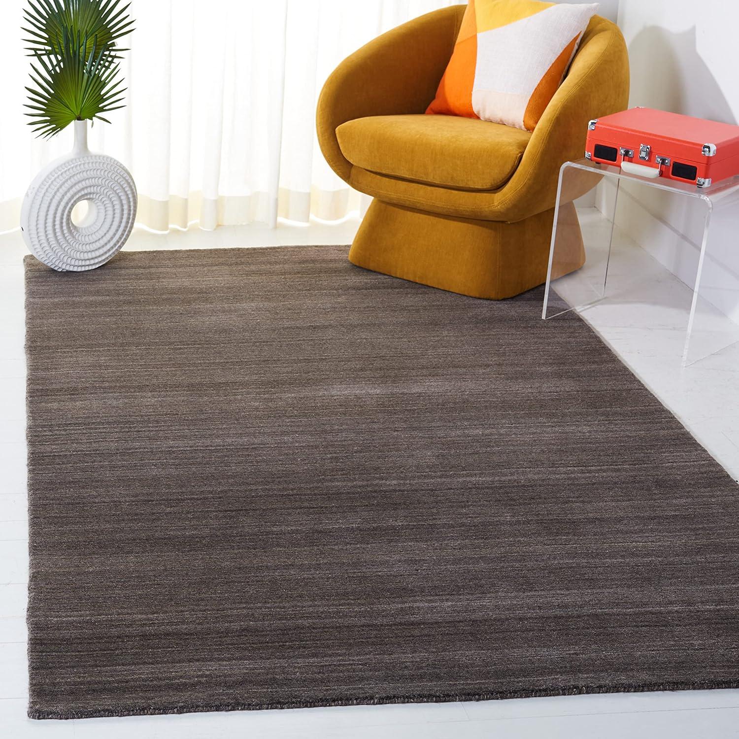 SAFAVIEH Himalaya Vince Striped Area Rug, Charcoal, 4' x 4' Square