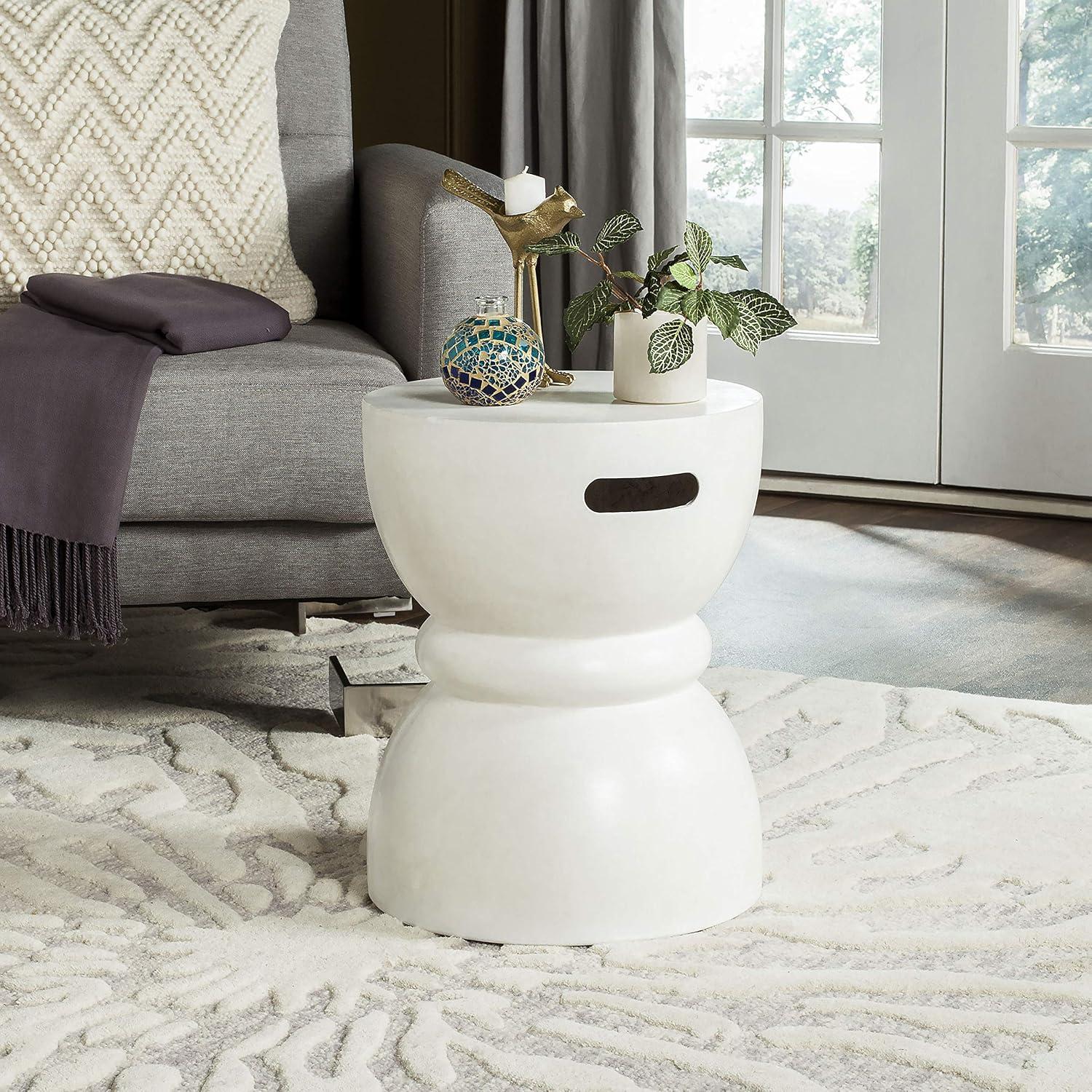 Haruki Accent Stool - Indoor/Outdoor - VNN1006 - White - Safavieh