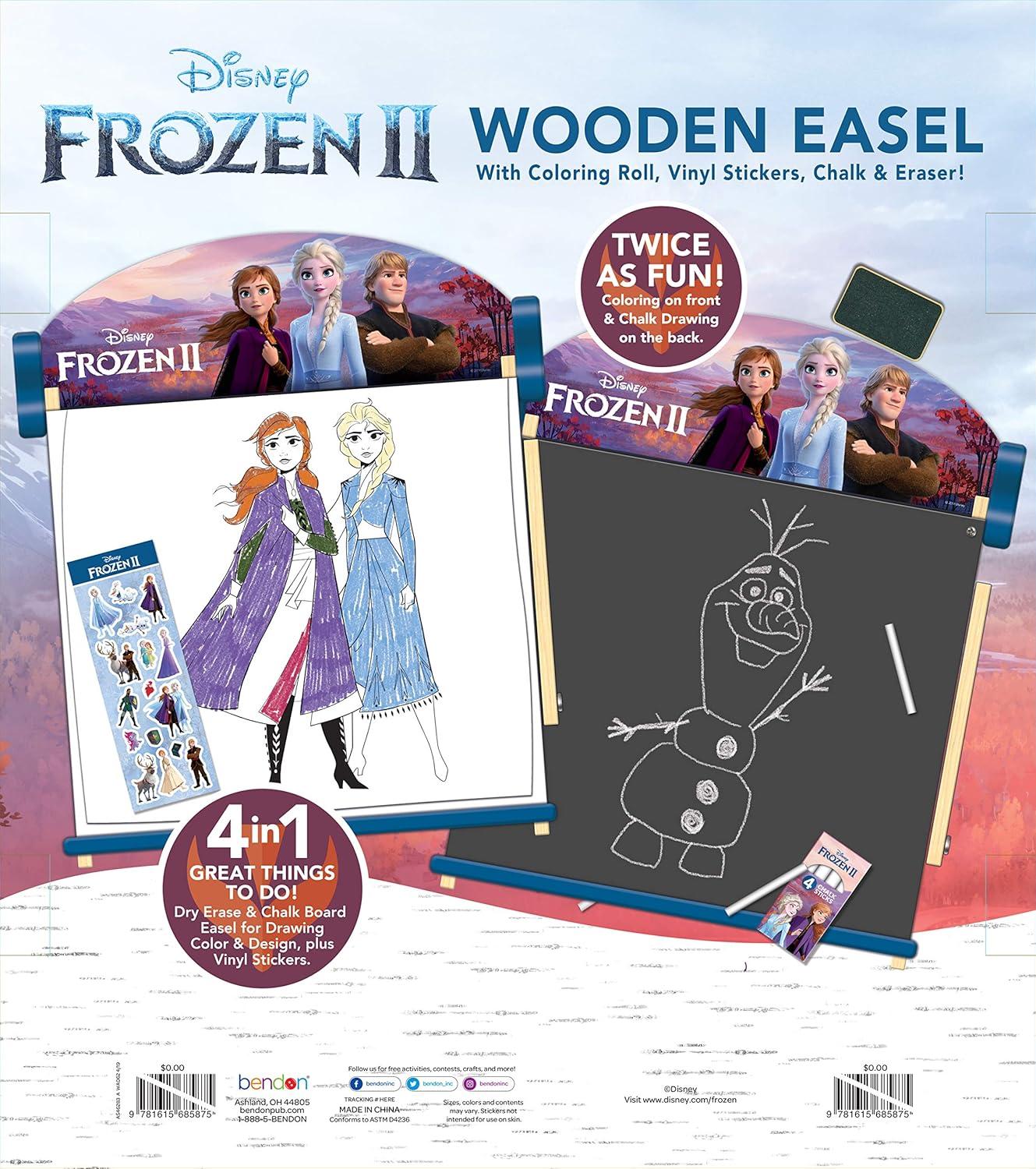 Disney Frozen 2 Double-Sided Wooden Easel with 25-Foot Coloring Paper Roll