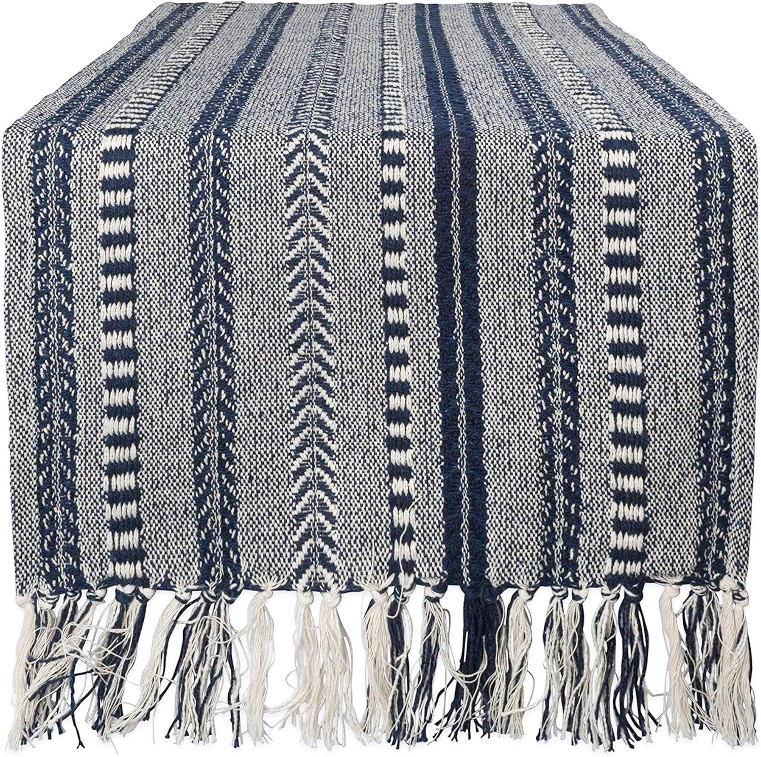 Navy Braided Stripe Table Runner 15x108