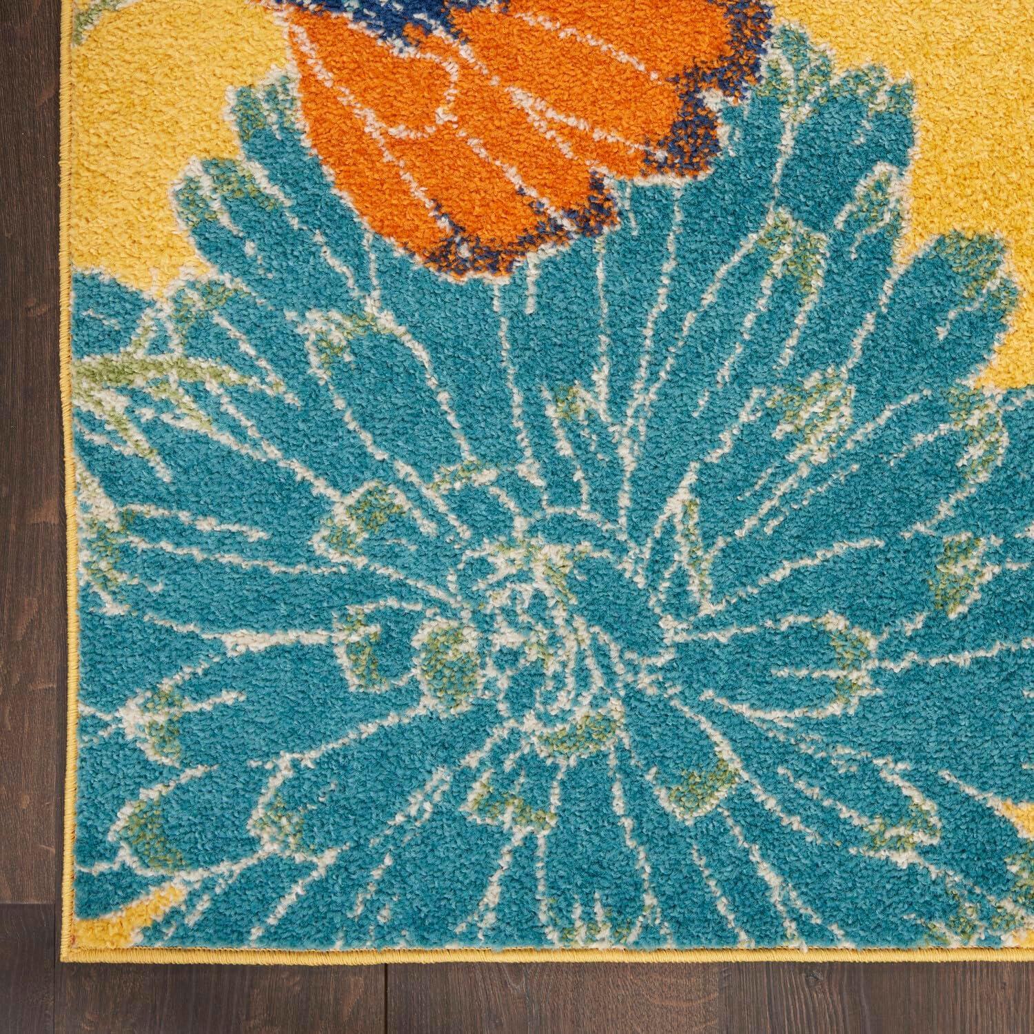 Nourison Allur Oversized Flowers Indoor Area Rug Yellow Multicolor 7'10" x 9'10"