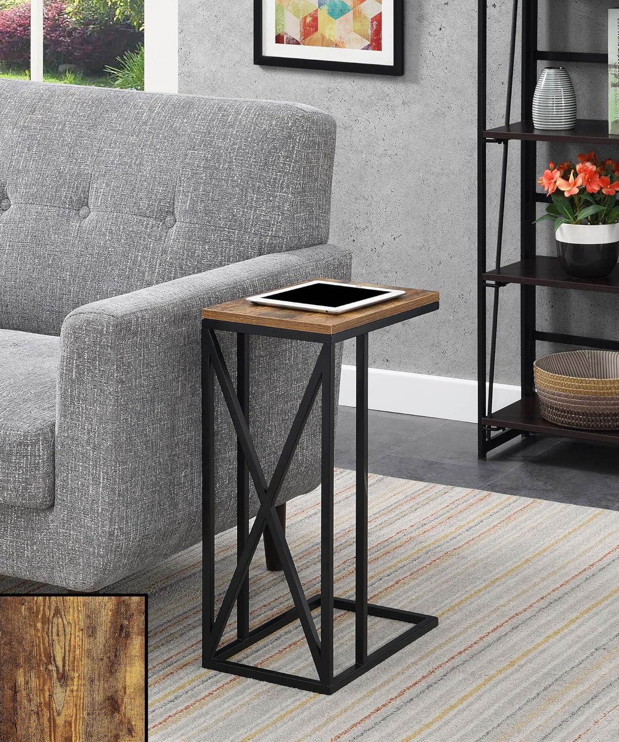 15.75 x 10 x 24.25 in. Tucson C End Table, Brown Wood with Black