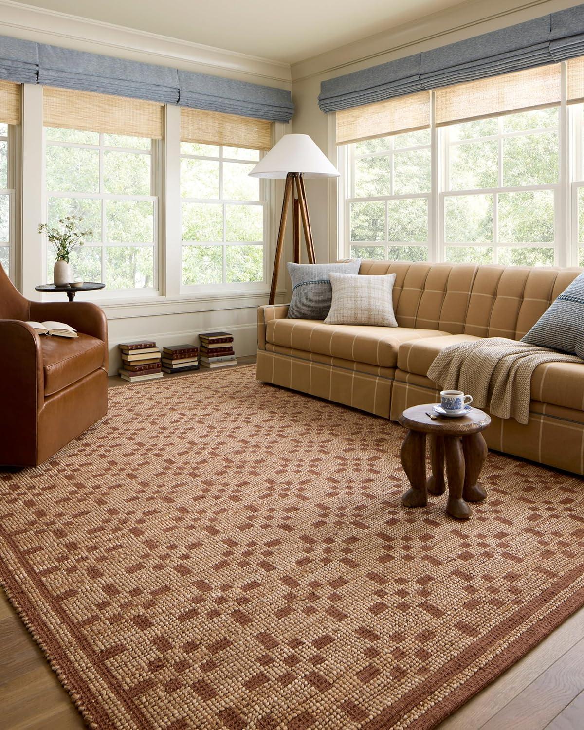 Natural and Spice Geometric Flat Woven Area Rug 8'6" x 11'6"