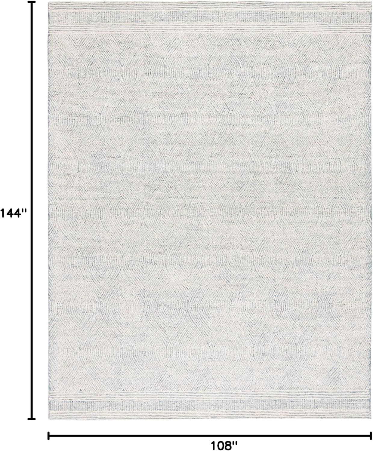 Abstract ABT340 Handmade Indoor Area Rug - Ivory/Blue - 9'x12' - Safavieh