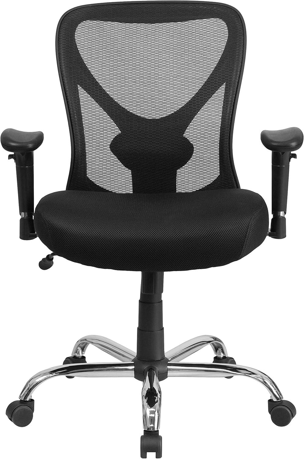 Flash Furniture Big & Tall Office Chair | Adjustable Height Mesh Swivel Office Chair with Wheels