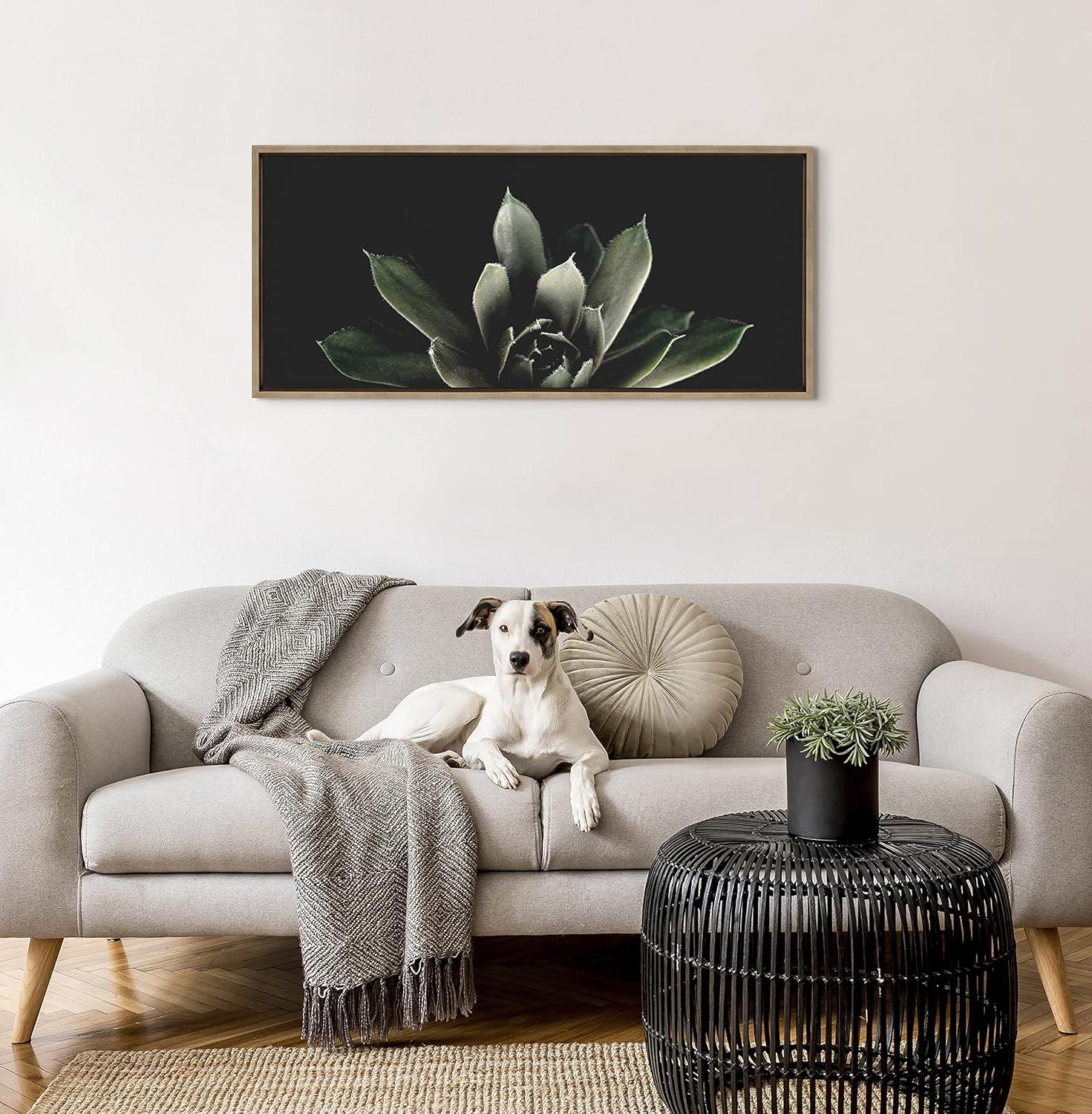 18" x 40" Sylvie Succulent 8 by Emiko and Mark Franzen of F2 Images Framed Wall Canvas Gold - Kate & Laurel All Things Decor