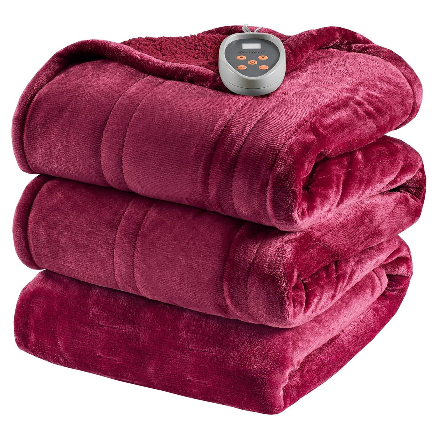 Beautyrest Beautyrest Heated Oversized Microlight to Berber Blanket