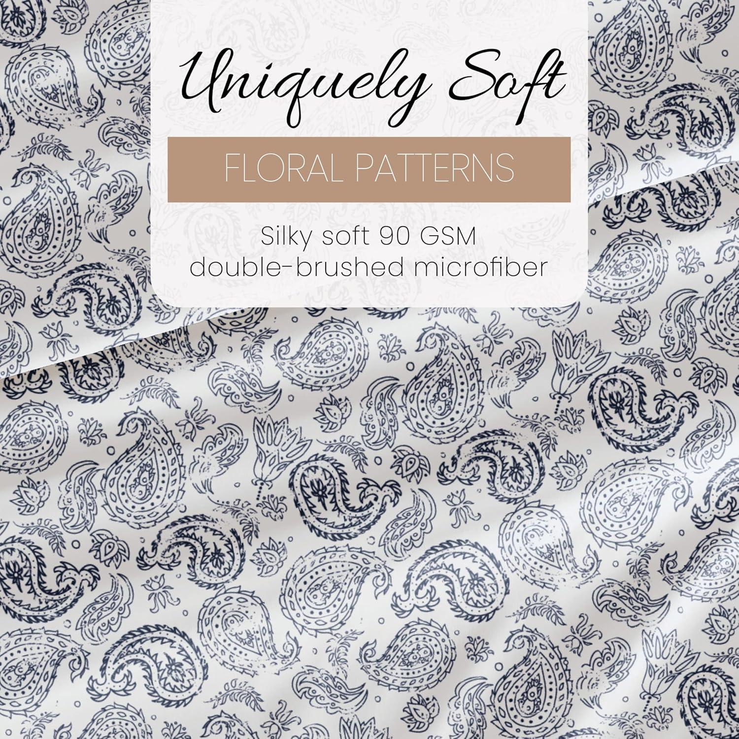 Becky Cameron Ultra Soft Paisley Pattern Microfiber Sheet Set