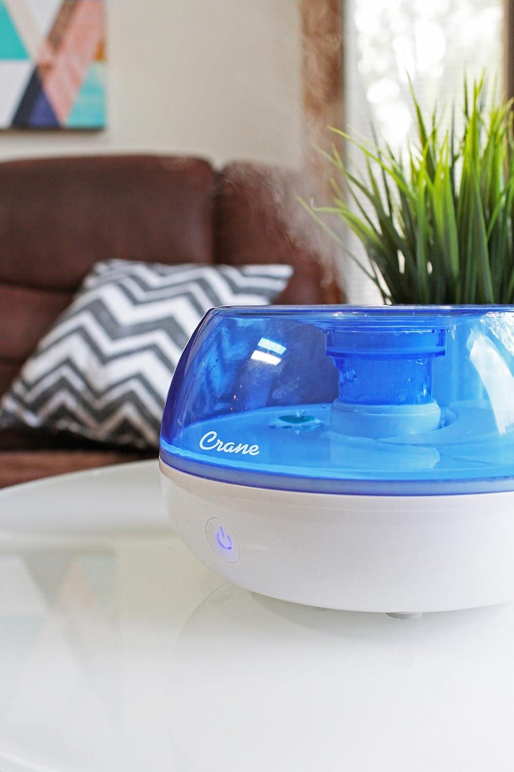 Crane USA 0.2 Gal. Personal Ultrasonic Cool Mist Humidifier for Small Rooms