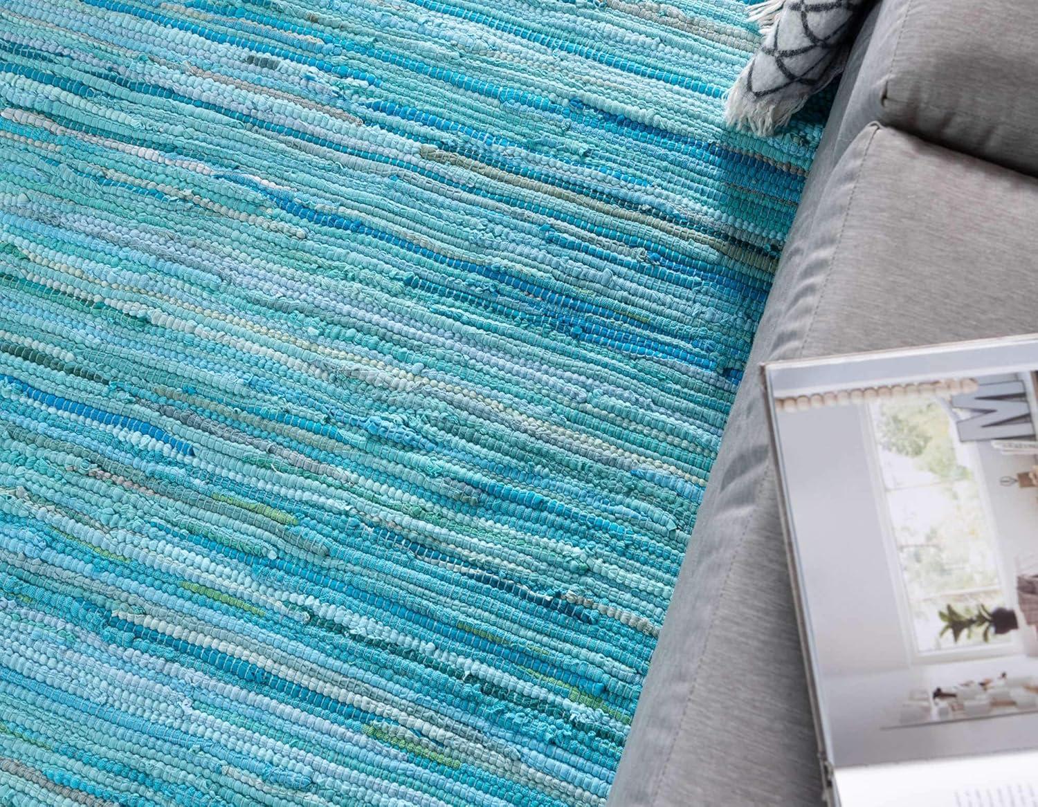 Unique Loom 2' 2 x 6' 7 Striped Chindi Cotton Runner Rug