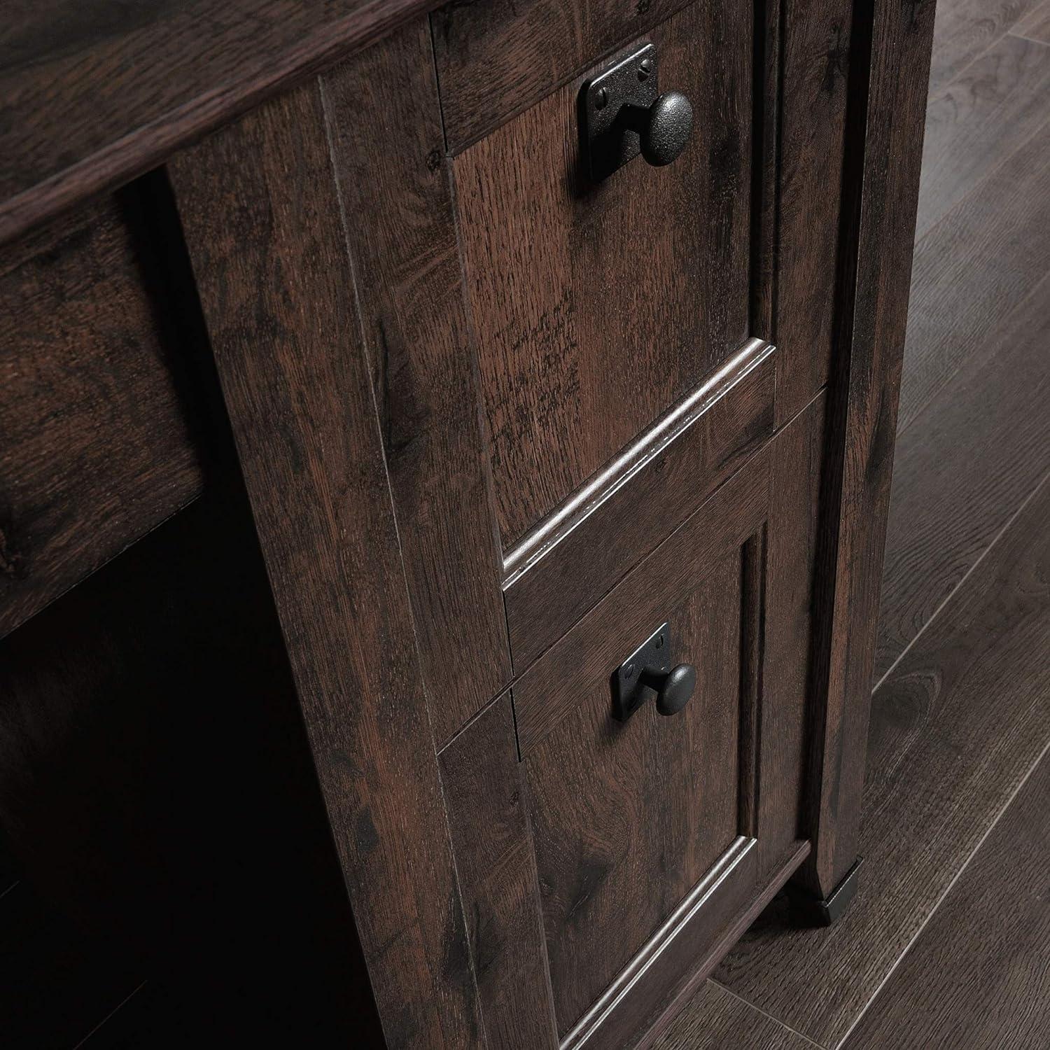 Sauder Carson Forge Engineered Wood Computer Desk in Coffee Oak