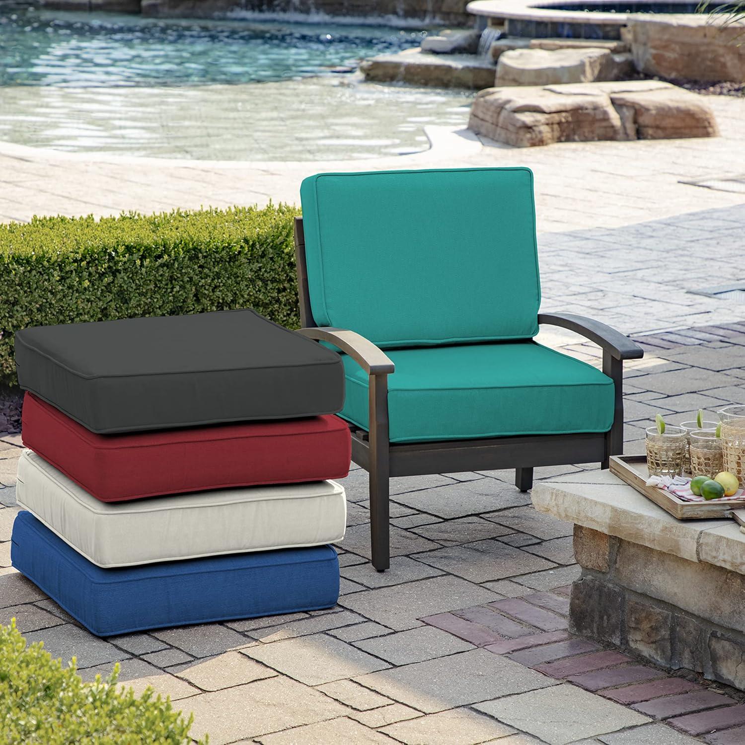 Arden Selections ProFoam EverTru Acrylic 24 x 24 x 6 Inch Outdoor Deep Seat Cushion Set, Aqua