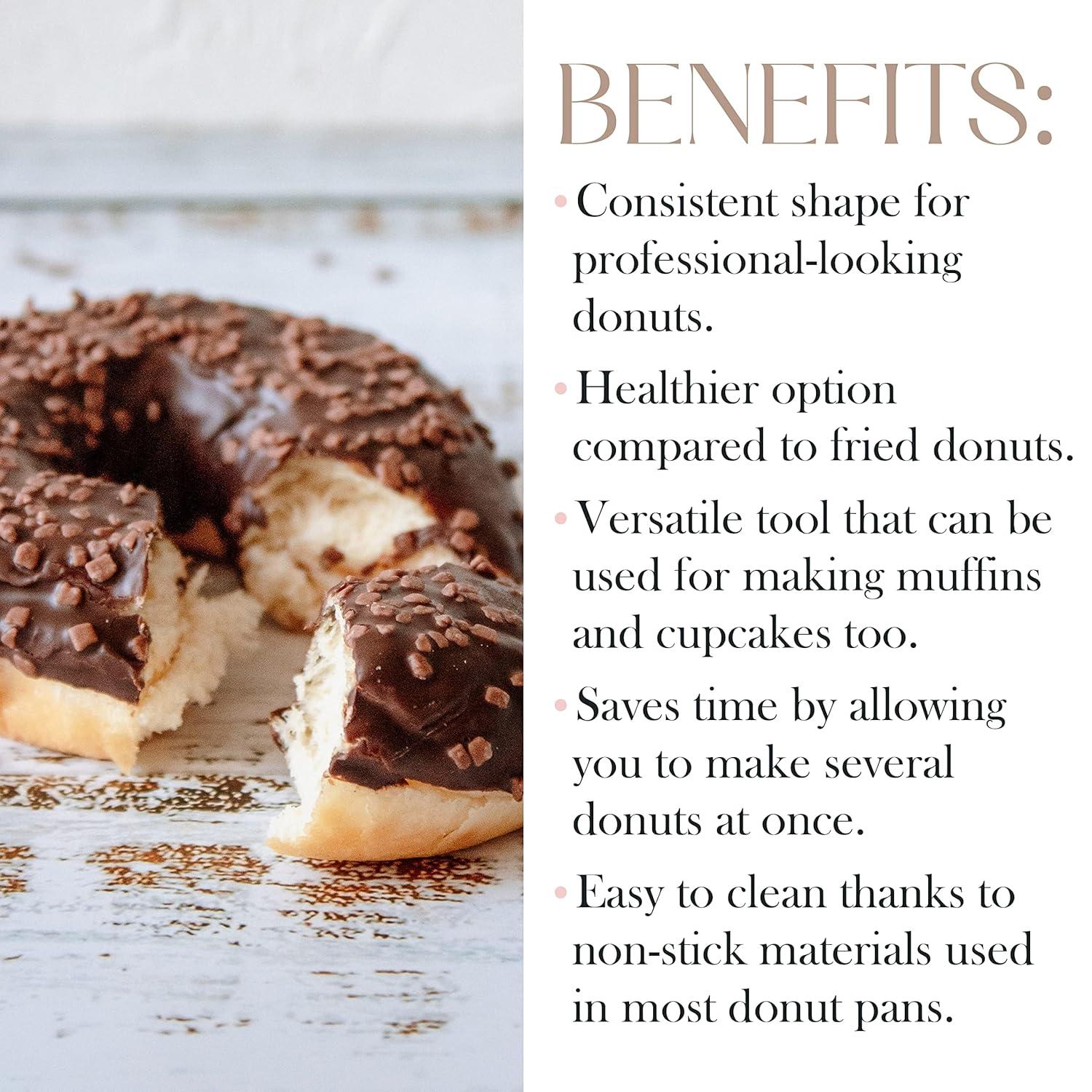 Bellemain Premiere Donut Pan for Baking Nonstick Doughnut Pan with 6-Doughnut Molds | Steel Donut Trays | Make Perfect Bagels and Cake Donuts (2)