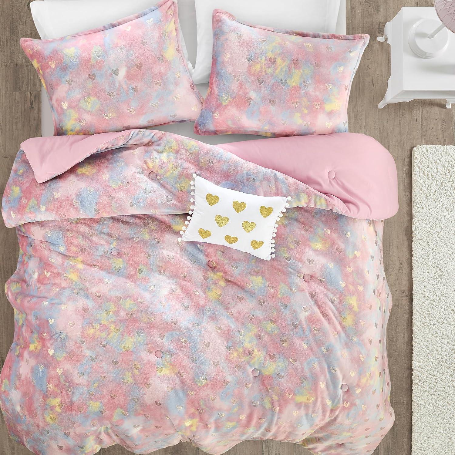 Mi Zone Rosalie Metallic Printed Plush Comforter Set